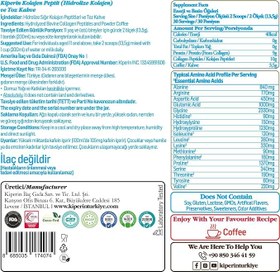 Resim Kiperin Coffee Collagen%100 Doğal Kahve ve Saf Hidrolize Kolajen Peptit (Tip 1 & 3) - Saç, Cilt ve Tırnak Desteği - Şekersiz ve Katkısız - 300g 