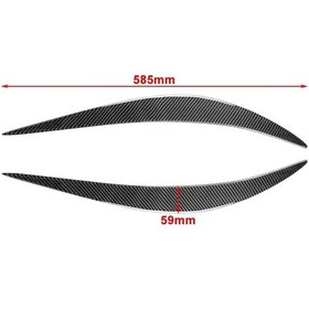 Resim Cnxinn10 Karbon Fiber Far Far Kaş Göz Kapağı Kapak Far Döşeme Çıkartmaları Dekorasyon Infiniti İçin Sol Sol Q50 Q60 2014 