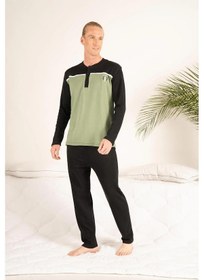 Resim Estiva 23407 Erkek Kışlık Yuvarlak Yaka Penye Pijama Takımı Grı 