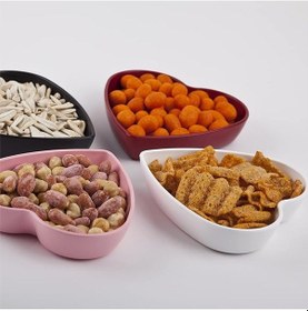 Resim 4 Parça Kalp Çerezlik M11349 Altın - Beyaz - Siyah 