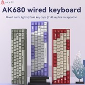 Resim AJAZZ AK680 68 Tuşlu Kompakt Mekanik Klavye - Sıcak Değiştirilebilir Tuşlar, Pastel Makaron Renk Şeması, Oyun ve Ofis için ABS Ergonomik Tasarım, Tam Tuş Ayrılığı ile USB Güçlü, Oyun Klavyesi, Ofis Klavyesi, Modern Estetik, Çok Yönlü Bağlantı 