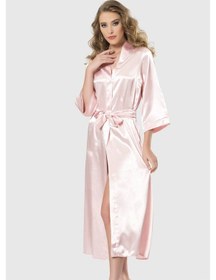 Resim Arias Closet Somon Uzun Saten Sabahlık Somon 