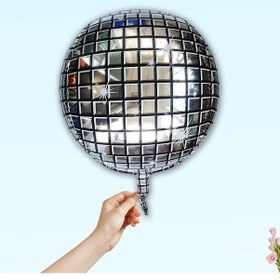 Resim Disko Topu Folyo Balon. 50 CM - Gümüş 