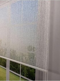 Resim donatti perde OLYMPOS Serisi – Kırçıl Desenli Çift Mekanizmalı Beyaz Tül Turuncu Stor Perde 50 x 200 