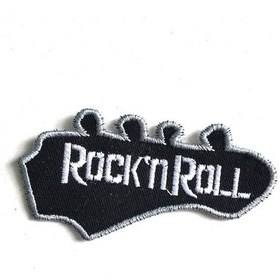 Resim Zepplin Giyim Rock N Roll Guitar Patch Yama Siyah 
