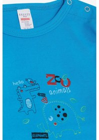 Resim Breeze Erkek Bebek Çıtçıtlı Zıbın Body Hayvanat Bahçesi Dost Hayvanlar Baskılı 9 Ay-3 Yaş, Mavi Mavi 