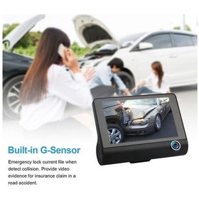 Resim Createtech 4k Araba Dvr Dash Cam 3 Lens Ön Arka Kayıt G-sensörlü Sürüş Kamerası 