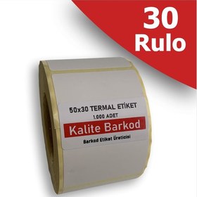 Resim Kalite Barkod 50x30 Termal Etiket | 30 Rulo Barkod Etiketi 