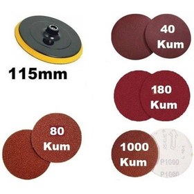 Resim 115Mm Cırt Taban 8Li Zımpara Seti 1000 Kum Zımpara Kagıdı Tamir A 