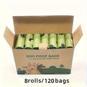 Resim Evcil Hayvan Atık Poşetleri - Geliştirilmiş Koku Kontrol Formülü, Tatil/Doğum Günü Hediyeleri İçin İdeal, Kalınlaştırılmış Plastik Rulo Köpek Dışkı Poşetleri 120 Adet/8 Rulo, Taşınabilir ve Kullanımı Kolay, Eğlenceli Yeşil Hayvan Desenli Tasarım 