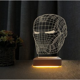 Resim Empressco Süper Kahraman Demir Adam Tasarımlı LED Gece Masa Lambası ve Doğum Günü Hediyesi 