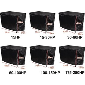 Resim 210d Oxford Kumaş Tekne Pervane Motoru Su Geçirmez Ve Toz Geçirmez Kapak, Boyut: 68x40x53cm / 60-100hp Siyah 
