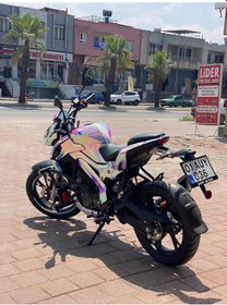 Resim Benelli 125s Chrome Blue Purple Tasarımı Sticker Etiket Modeli 
