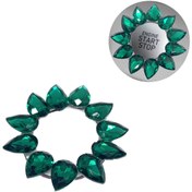 Resim Oto Aksesuarcım Kristal Damla Taşlı Start Stop Düğme Halkası Yeşil 