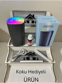Resim Evahome Hava Nemlendirici Koku Bombası Gece Lambası Kare Tasarım Humidifier Koku Dagıtıcı 