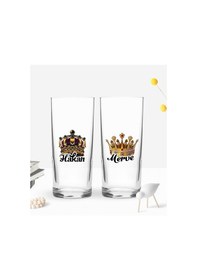 Resim Bk Gift Kişiye Özel İsimli Dtf Kral Kraliçe Tasarımlı İkili Rakı Bardağı Seti, Arkadaşa Hediye, Sevgiliye Hediye Kobitmeyencom30257 Bk Gift 