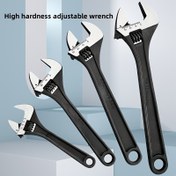 Resim 4 Boyut Yüksek Karbon Çelik Ayarlanabilir Anahtar Seti, 15.24cm, 20.32cm, 25.4cm, 30.48cm - Isı Tratmanı, Siyah Fosfor Kaplama, Kaymaz Tutma, Parmak Tekerlek Tasarımı, Boru Kurulumu İçin Alaşım Çelik Sap, Banyo Donanımı, Araç Bakımı - Manuel İşlem, Montaj Gerektirmez 