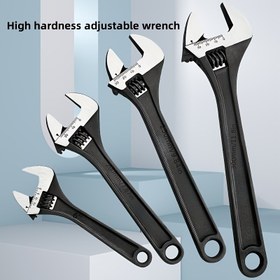 Resim 4 Boyut Yüksek Karbon Çelik Ayarlanabilir Anahtar Seti, 15.24cm, 20.32cm, 25.4cm, 30.48cm - Isı Tratmanı, Siyah Fosfor Kaplama, Kaymaz Tutma, Parmak Tekerlek Tasarımı, Boru Kurulumu İçin Alaşım Çelik Sap, Banyo Donanımı, Araç Bakımı - Manuel İşlem, Montaj Gerektirmez 
