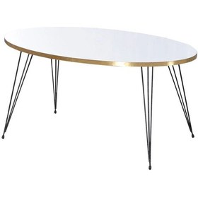 Resim Uslucan Alışveriş Zigon Sehpa Ve Orta Sehpa Elips Set Siyah Tel Ayak Altın Beyaz Çok Renkli 