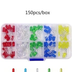 Resim Trendooze Gaojunshop01 150 Adet 5 Renk 3mm/5mm Led Diyoit Işık Seti Beyaz Yeşil Kırmızı Mavi Sarı 
