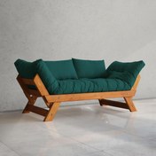 Resim Woodesk Adalar Masif Tik-Petrol Renk 2li Kanepe CPT8103-210 