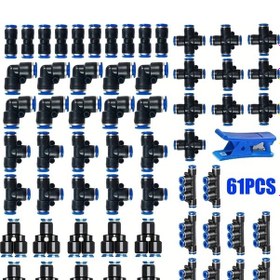 Resim Willowhaven 61 Parça 6mm Hortum Bağlantı Fittings Elbow Tee Endüstriyel Pnömatik Sulama 