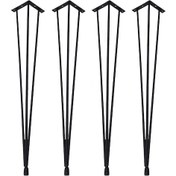 Resim Grandehome İzmir 4 Lü Metal Firkete Ahşap Kütük Sehpa Ve Masa Ayağı 48 Cm 