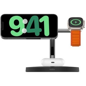 Resim Belkin Wız009vfbk-v2 Boostcharge Pro 3in1 Qi2 15w Magsafe Şarj Standı - Siyah 