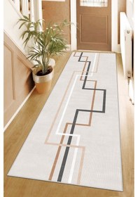 Resim West Home Makinede Yıkanabilir Kaymaz Taban Leke Tutmaz Modern Kesme Yolluk Mutfak Yolluk Halı Yolluk Wh 582 Beige Yolluk 