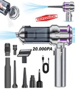 Resim H-8083 20.000pa Kablosuz Oto Araç Süpürgesi Şarjlı 3 Kademeli Profesyonel Ultra Çekim Güçlü Mini Gümüş Gri 