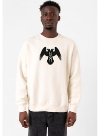 Resim Thor's Ravens Huginn And Muninn Ekru Erkek 2ip Sweatshirt Ekru 