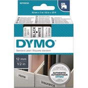 Resim Dymo D1 Beyaz/Siyah Yedek Şerit 12Mm X 7Mt 45013 