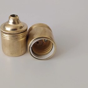 Resim Dekoratif E27 Metal Düz Gold Renk Duy (1 ADET) 