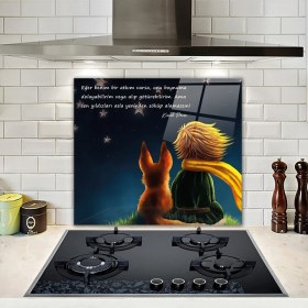 Resim Decorita Cam Ocak Arkası Koruyucu | Küçük Prens - Yıldızlar | 52cm X 60cm 