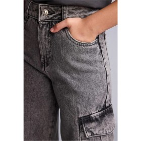 Resim DeFacto Wide Leg Kargo Geniş Paça Jean Antrasit Pantolon Kız Çocuk E7879A825AU 