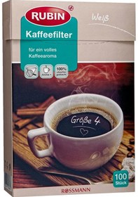 Resim Rossmann Rubin Klorsuz 4 Numara Kahve Filtresi Kağıdı 2 x 100'lü 