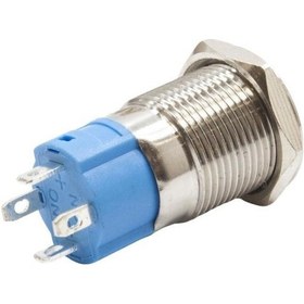 Resim 12A-P1-C 12Mm Düz Yaylı Işıklı Power Metal Buton - Kırmızı 