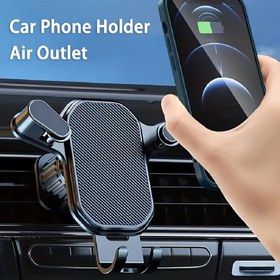 Resim Hava Vantili Klipli Ayarlanabilir Araba Telefon Tutucu, Evrensel Mobil Cihaz Mount, Su Geçirmez Olmayan ABS Malzeme, Araba için Ayarlanabilir Klemple 