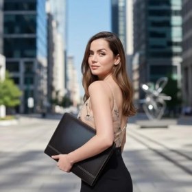Resim Peri Store Premium Deri Sekreterlik - Mandallı Evrak Tutucu, Tablet Bölmeli Organizer, Çok Gözlü Evrak Dosyası (Hesap Makinesiz Model), Fermuarlı (32.5 × 25 Cm), Siyah 