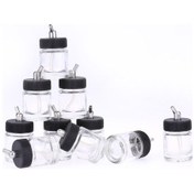 Resim Hallow Airbrush Cam Şişeler Hava Fırçası Şişesi Şeffaf 10 Adet 