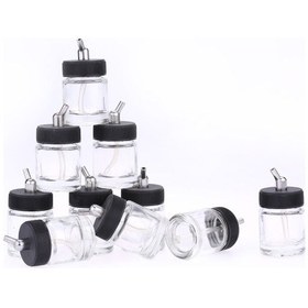 Resim Hallow Airbrush Cam Şişeler Hava Fırçası Şişesi Şeffaf 10 Adet 