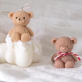 Resim Sevimli Ayıcık Mum Silikon Kalıbı, Ayı Tepsisi Kalıbı, 3D Ayı Aromaterapi Silikon Kalıbı 