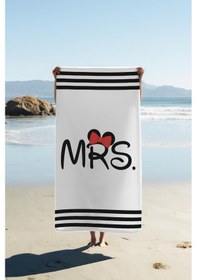 Resim Dijital Baskı Plaj Deniz Havlusu Mrs Mickey Desenli Peştamal Hvl0101 Renkli 