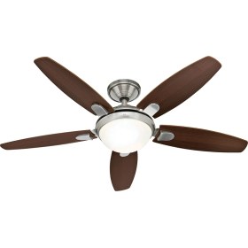 Resim Hunter - Contempo Fırçalanmış Nikel - 132 Cm. Aydınlatmalı ve Uzaktan Kumandalı Tavan Vantilatörü 