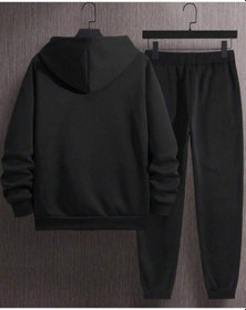 Resim Beast Mode Eşofman Takımı Sweatshirt Jogger - Siyah Baskılı Oversize Şardonlu Kapüşonlu Siyah 