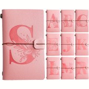 Resim Kadınlar ve Erkekler için Pembe Çiçekli Baş Harfli PU Deri Seyahat Günlüğü, Yeniden Doldurulabilir Not Defteri ile - 11.94 x 20.07 cm - Düğünler, Doğum Günleri, Noel İçin Mükemmel Hediye 