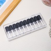 Resim 6/10 Adet Mini Siyah Dudak Parlatıcısı Tüpü ve Fırça - 0.14oz Şeffaf DIY Dudak Parlatıcısı Kapları, Kokuşuz Plastik, Döner Kapak, Seyahat Kozmetik Örnek Seti 