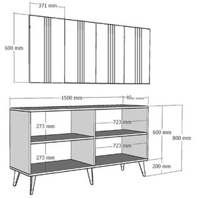 Resim Vienna Dört Kapaklı Altın-Kulp Beyaz Ayaklı Konsol Beyaz-altın 