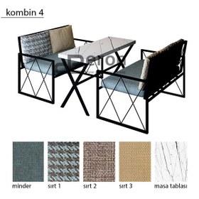 Resim Trendy İkili Oturma Grubu - kombin 4 - mavi / beyaz mermer 