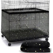 Resim Vkemall Kuş Kafesi splatter - - Papağan İçin Siyah Yıldız Desenli Xl Çevre 180/200 Cm 